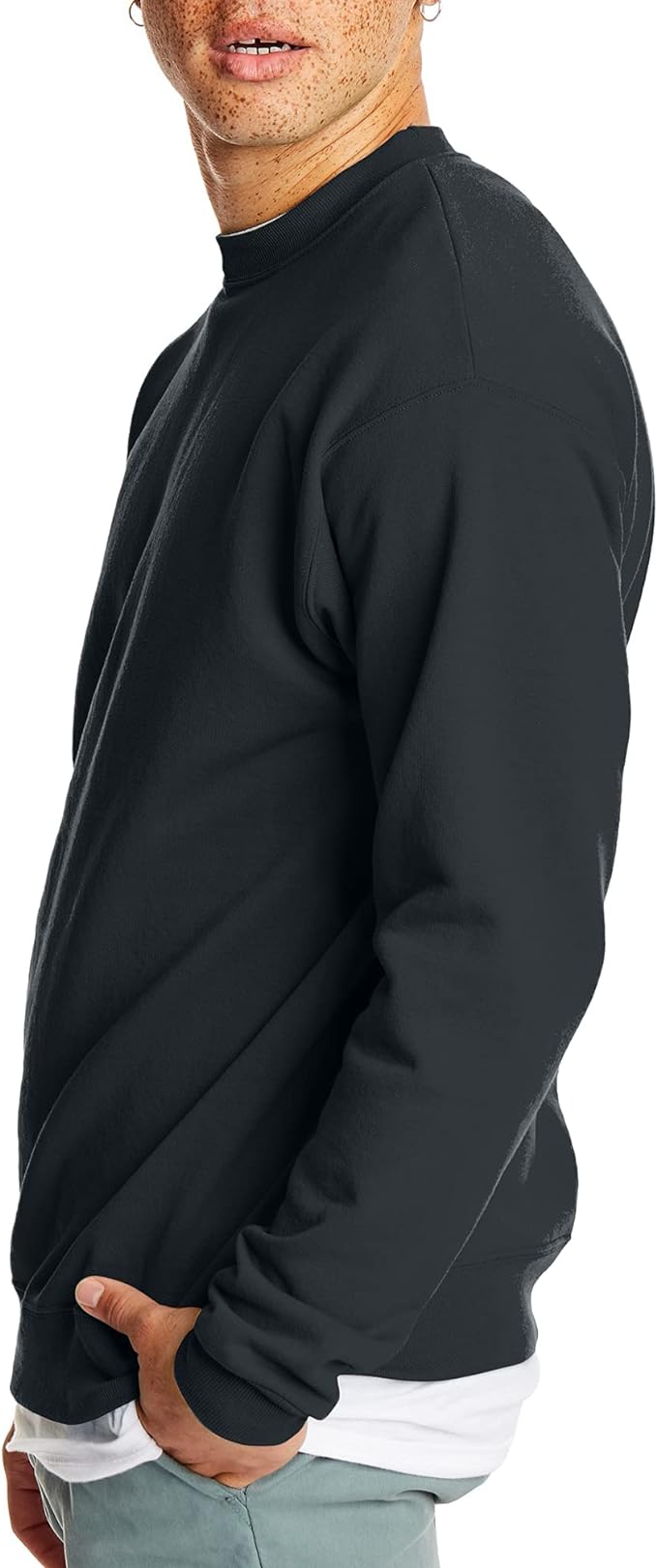 Hanes Men's EcoSmart Fleece Sweatshirt: Cozy Cotton-Blend Pullover