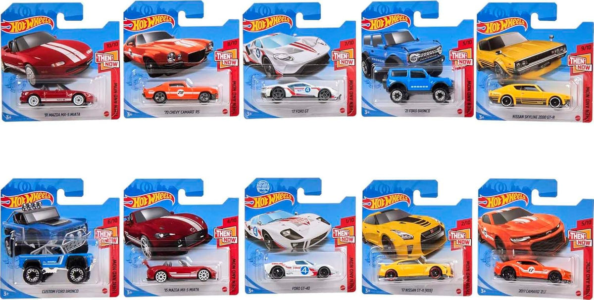 Hot Wheels 10-Pack Toy Cars & Trucks, 1:64 Scale Vehicles for Kids & Collectors