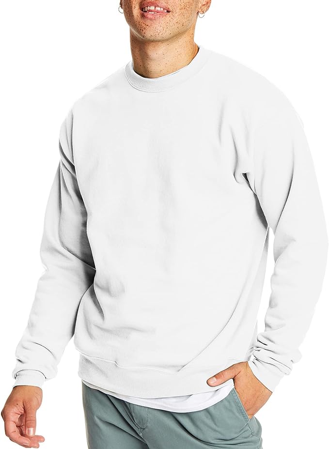 Hanes Men's EcoSmart Fleece Sweatshirt: Cozy Cotton-Blend Pullover