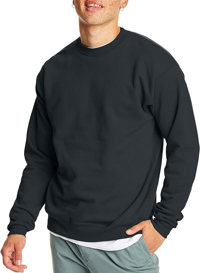 Hanes Men's EcoSmart Fleece Sweatshirt: Cozy Cotton-Blend Pullover