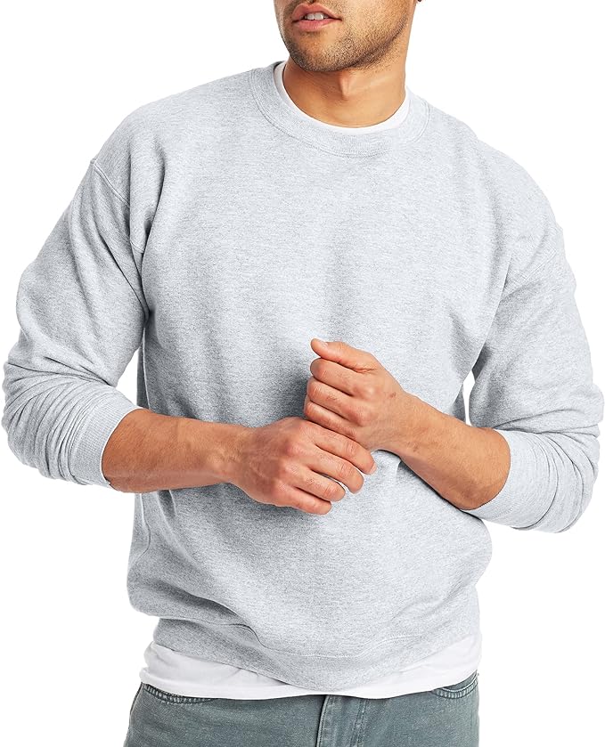 Hanes Men's EcoSmart Fleece Sweatshirt: Cozy Cotton-Blend Pullover