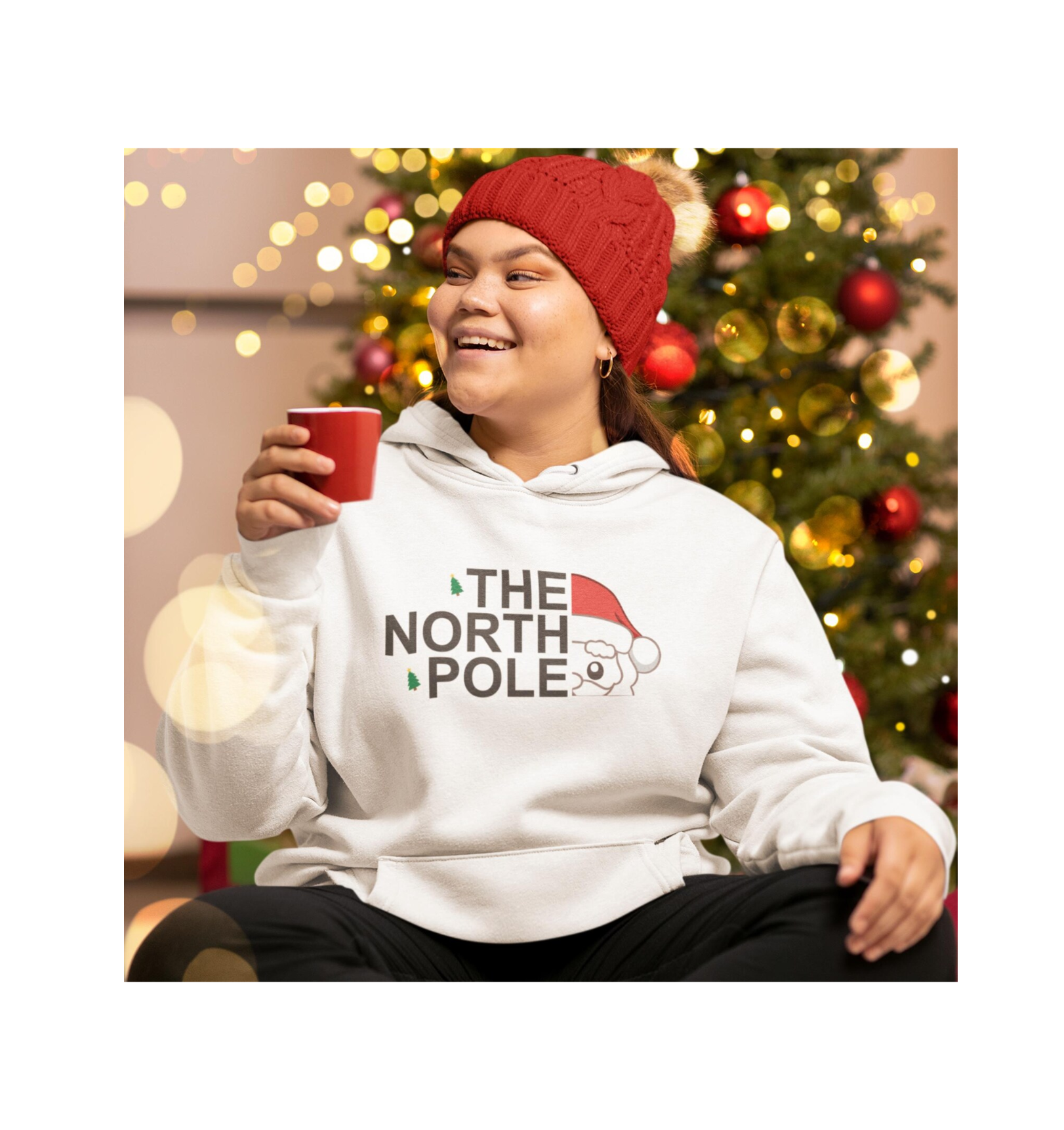 The NORTH Pole Merry Christmas Hoodie for Women & Girls