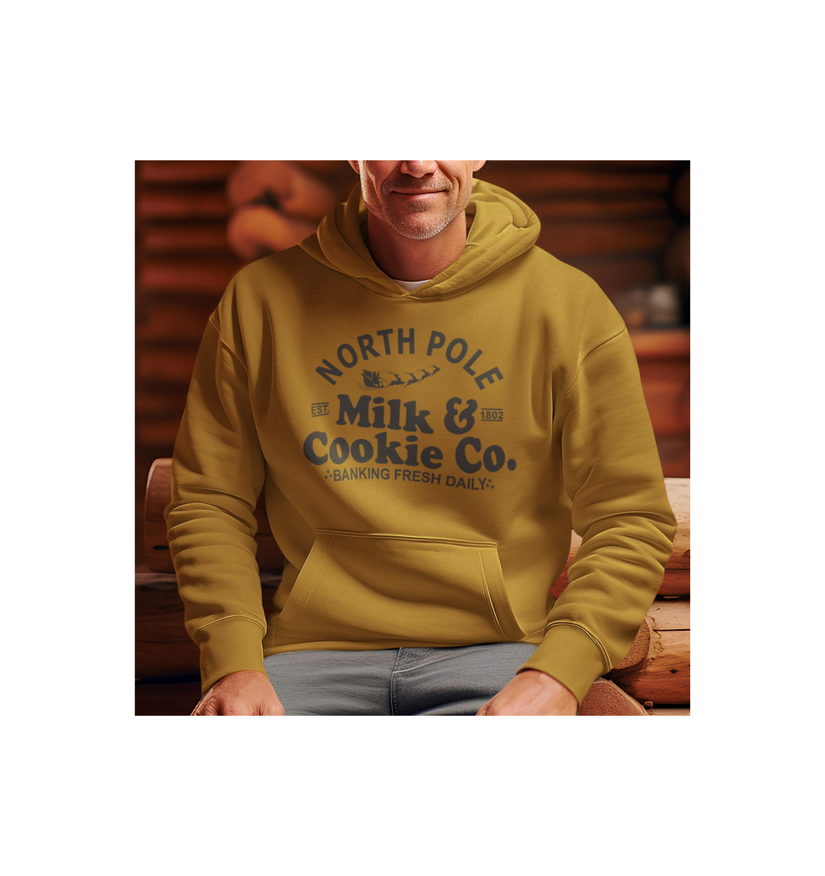 North Pole Milk & Cookie Co Christmas Hoodie, Est. 1802