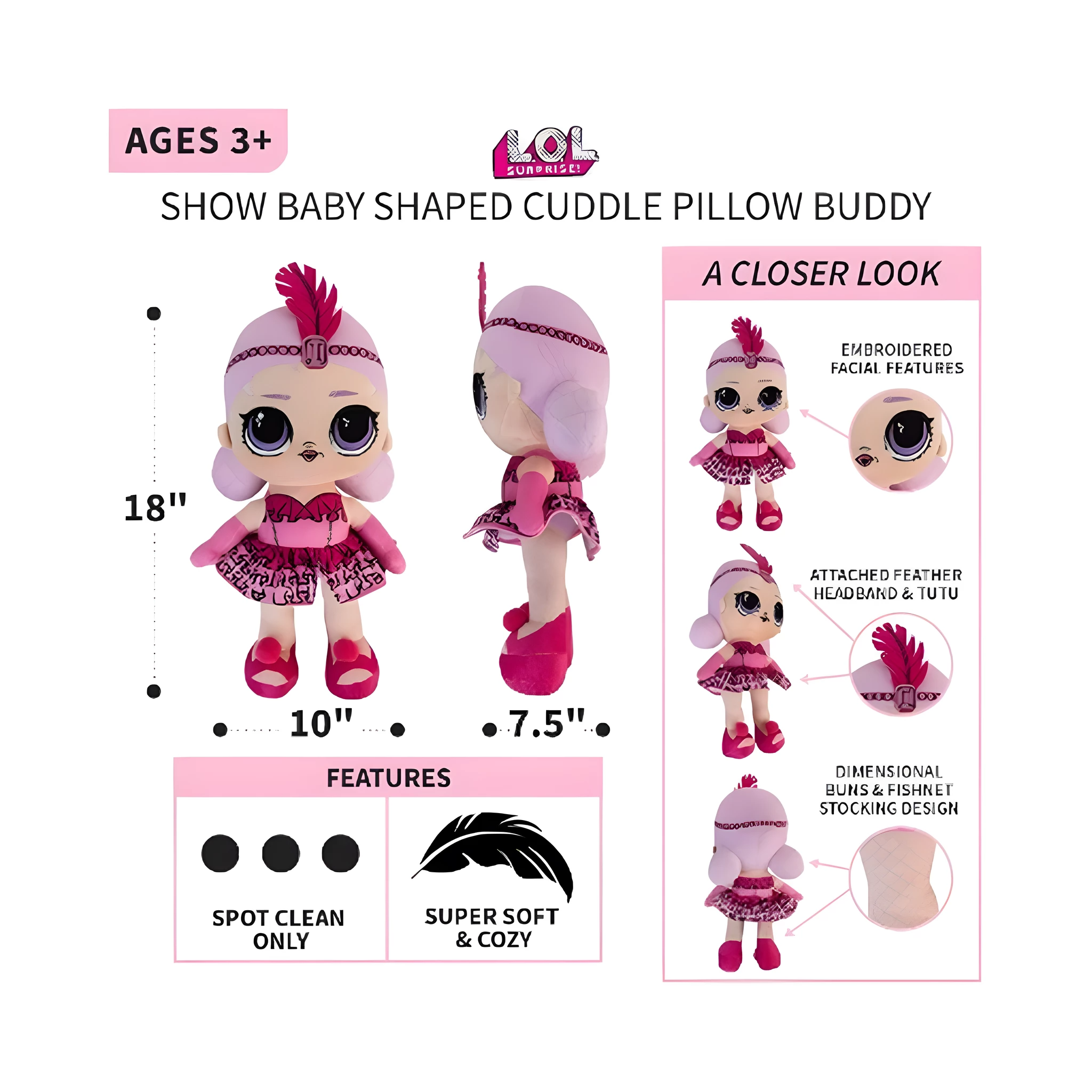 LOL Surprise Show Baby Plush Cuddle Pillow Buddy