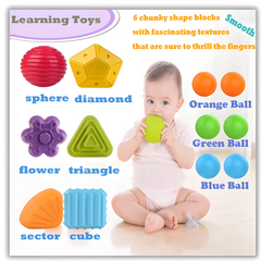 MINGKIDS Montessori Toys for 1 Year Old, Baby Sorter Toy Colorful Cube and 6 Pcs Multi-Sensory Shape, Toddler Developmental Learning Toys Birthday Gifts,Baby Toys 6-12-18 Months