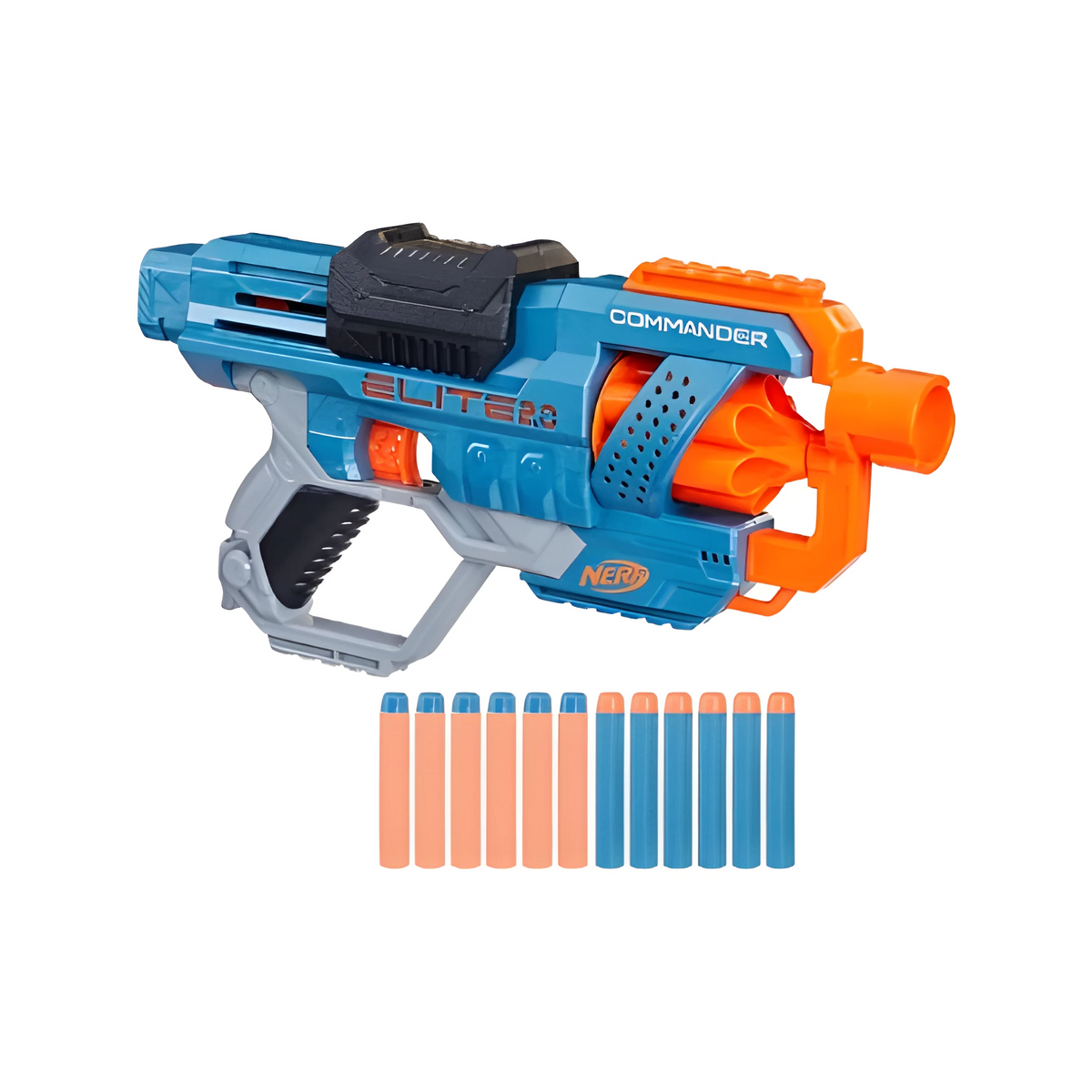 Nerf Elite 2.0 Commander RD-6 Dart Blaster, 12 Darts, 6-Dart Rotating Drum, Outdoor Toys, Ages 8 and Up