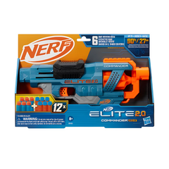 Nerf Elite 2.0 Commander RD-6 Dart Blaster, 12 Darts, 6-Dart Rotating Drum, Outdoor Toys, Ages 8 and Up