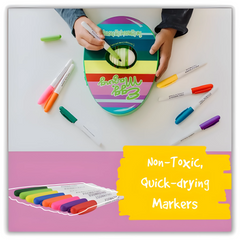 The Eggmazing Egg Decorator: Original Easter kit with spinner & 8 non-toxic markers. Quick drying, arts & crafts set.