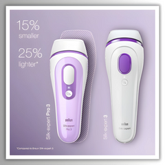 Braun IPL Hair Removal for Women and Men, Silk Expert Pro 3 PL3111 with Venus Smooth Razor, Long-lasting Hair Removal System for Body & Face, Corded - UPro - It's All About YOU