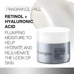 Neutrogena Retinol Face Moisturizer, Rapid Wrinkle Repair, Fragrance Free, Daily Anti-Aging Face Cream with Retinol & Hyaluronic Acid to Fight Fine Lines, Wrinkles, & Dark Spots, 1.7 oz