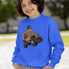 Turkey Monster Truck Thanksgiving Sweatshirt for Boys - Fall Kids' Gift