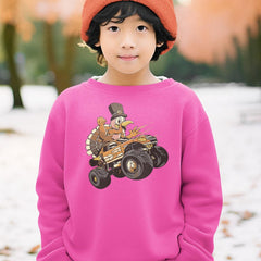 Turkey Monster Truck Thanksgiving Sweatshirt for Boys - Fall Kids' Gift