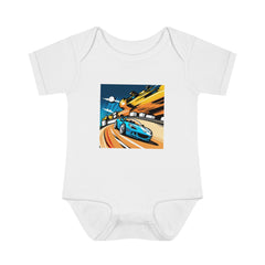 Cute Race Car Infant Bodysuit - Soft and Cozy Rib Fabric