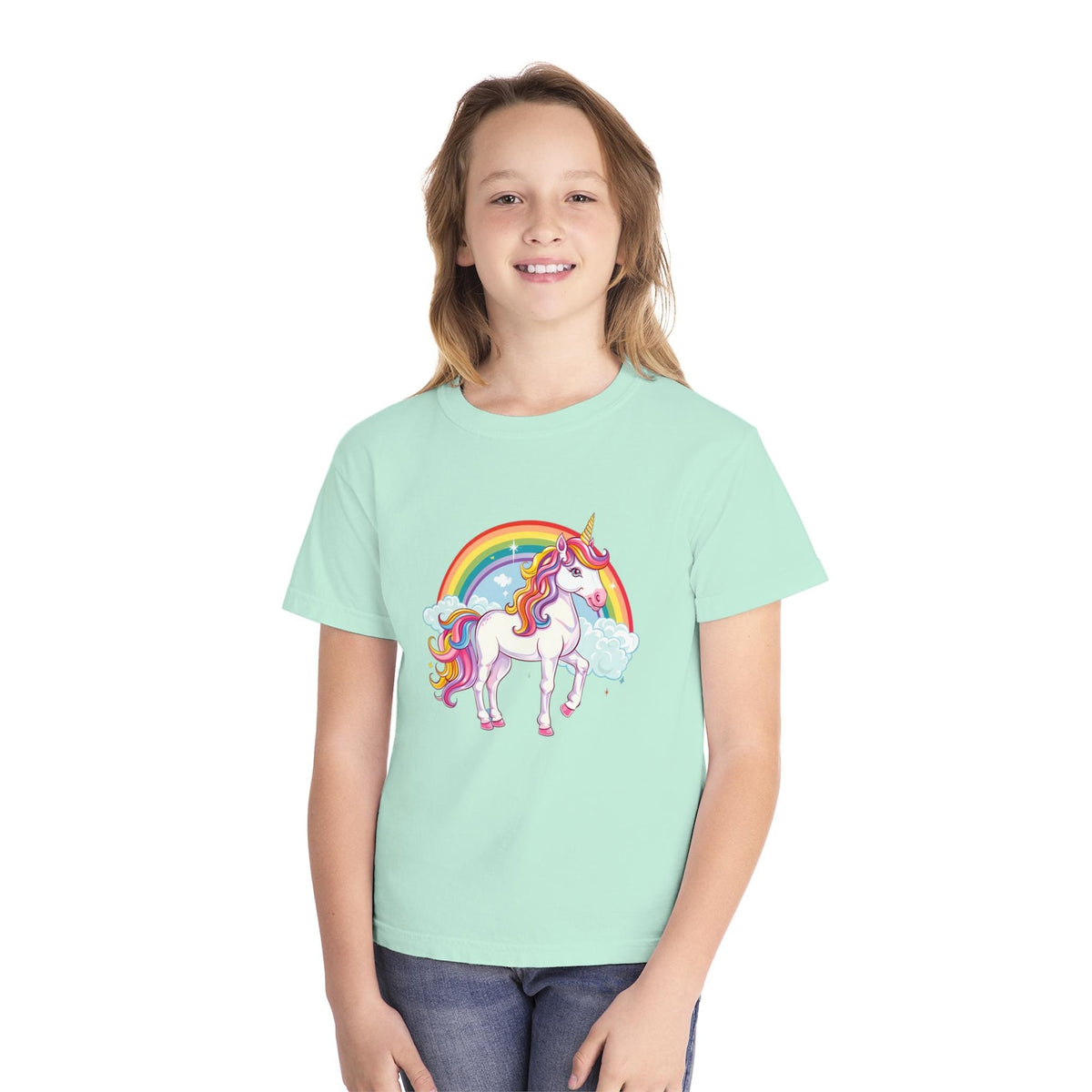 Magical Rainbow and Unicorn T-shirt for Kids - Youth Midweight Tee