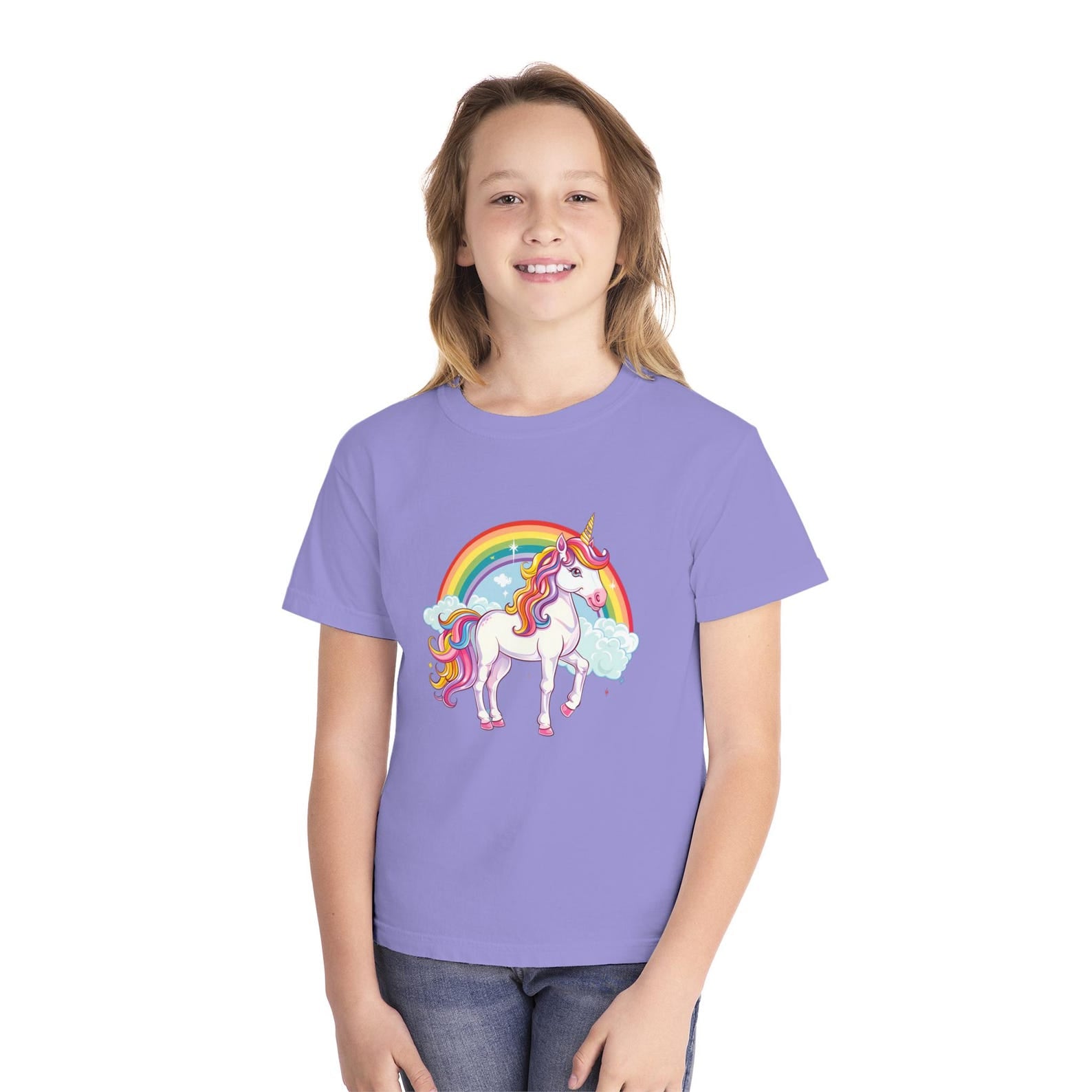 Magical Rainbow and Unicorn T-shirt for Kids - Youth Midweight Tee