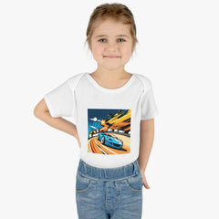 Cute Race Car Infant Bodysuit - Soft and Cozy Rib Fabric