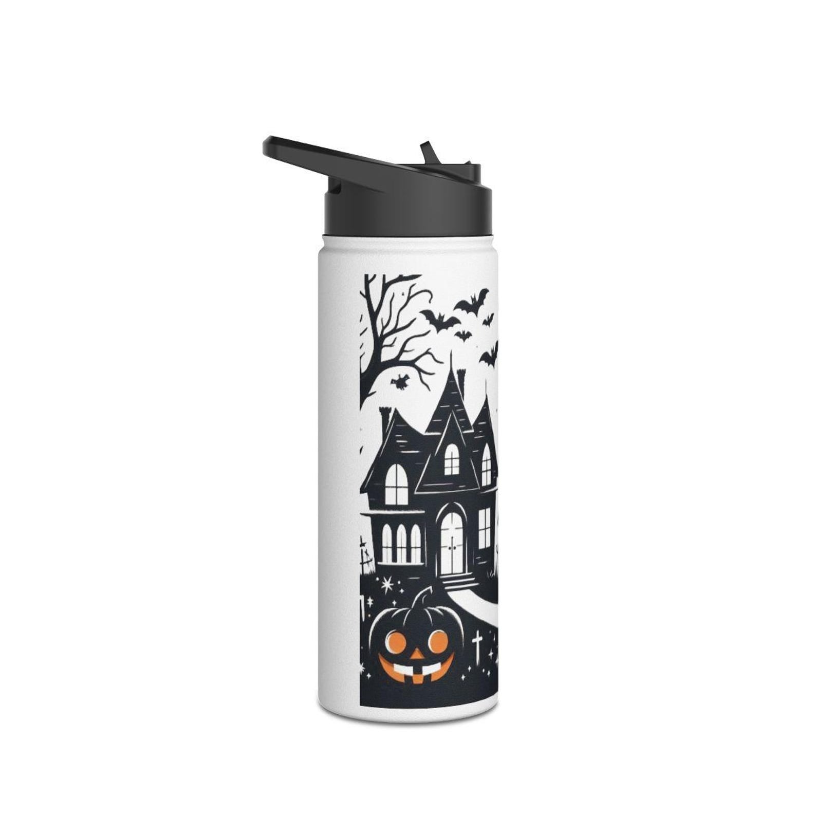 Creepy Haunted House Theme Stainless Steel Water Bottle for Halloween