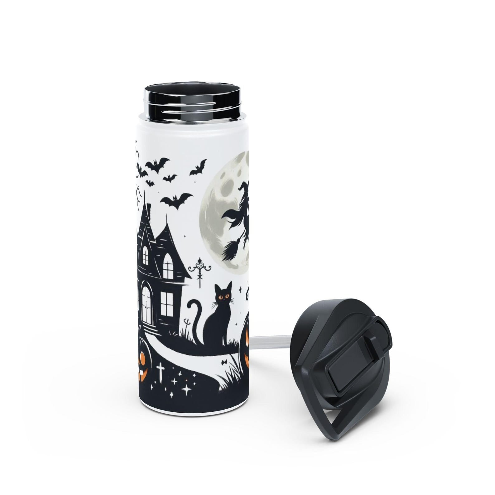 Creepy Haunted House Theme Stainless Steel Water Bottle for Halloween