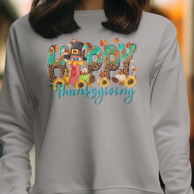 Happy Thanksgiving Sweatshirt & Turkey Pumpkin Shirt