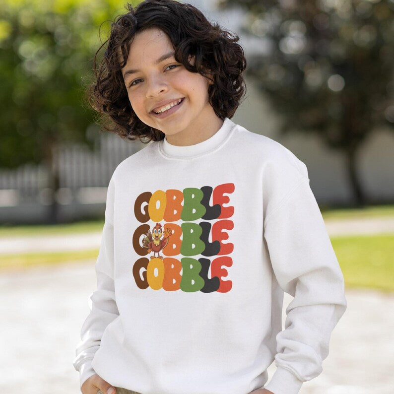 Thanksgiving Turkey Family Sweatshirt – Fall Kids Holiday Shirt