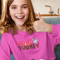 Little Turkey Thanksgiving Kids Sweatshirt – Fall Babe Crewneck