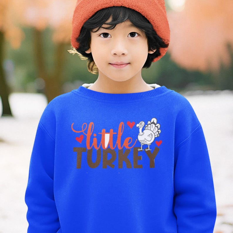 Little Turkey Thanksgiving Kids Sweatshirt – Fall Babe Crewneck