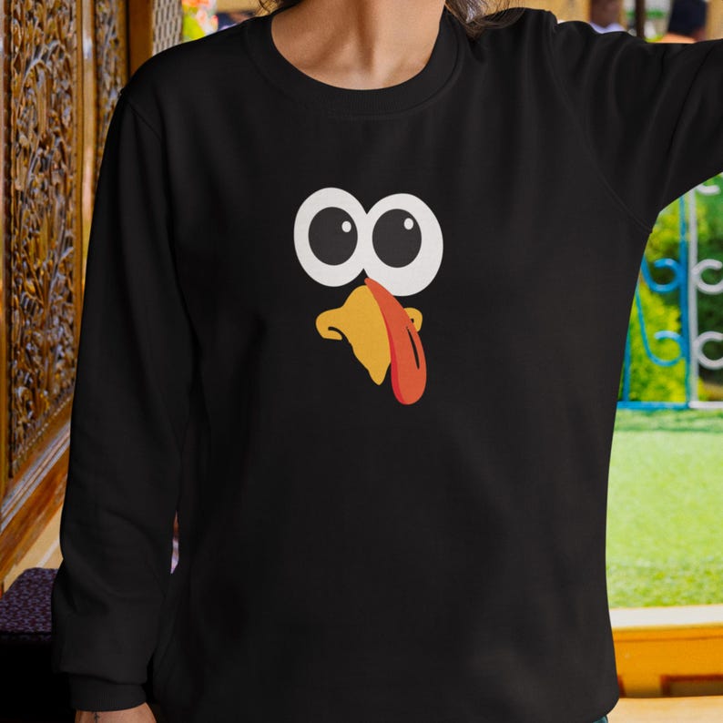 Silly Turkey Pilgrim Crewneck Sweatshirt for Women & Teens