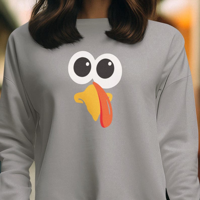 Silly Turkey Pilgrim Crewneck Sweatshirt for Women & Teens