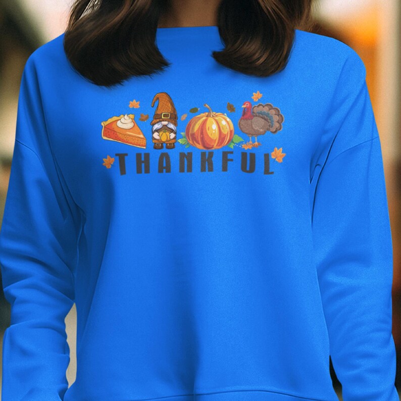 Thanksgiving Crewneck Sweatshirt for Women, Pumpkin Graphic