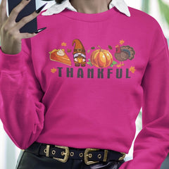 Thanksgiving Crewneck Sweatshirt for Women, Pumpkin Graphic