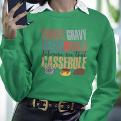 Thanksgiving Turkey Gravy & Casserole Crewneck Sweatshirt