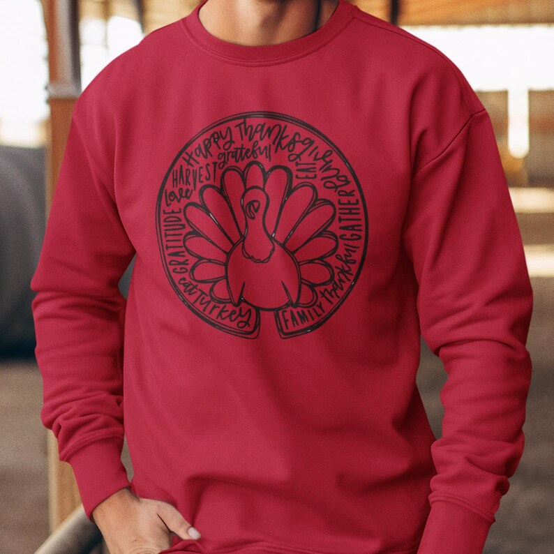 Thanksgiving Crewneck Sweatshirt - Turkey, Friends, Gift Ideas