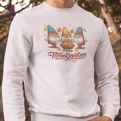 Men's Thanksgiving Crewneck Sweatshirt with Autumn Gnomes