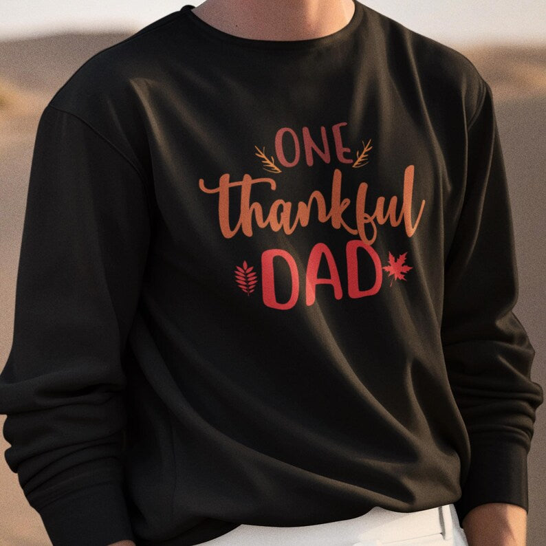 One Thankful Dad Thanksgiving Crewneck – Family Matching