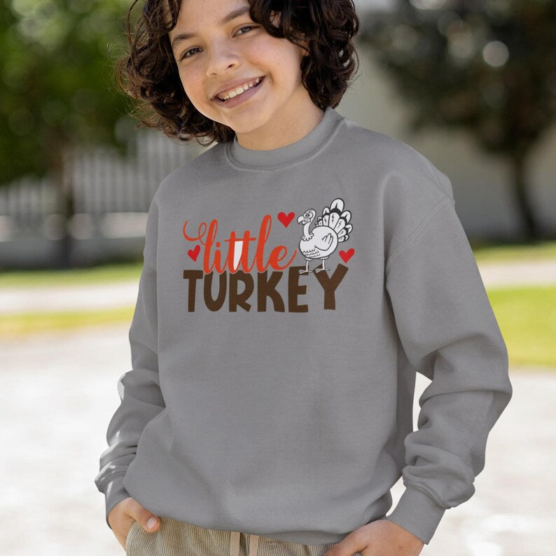 Little Turkey Thanksgiving Kids Sweatshirt – Fall Babe Crewneck