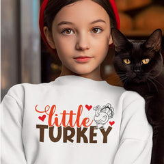 Little Turkey Thanksgiving Kids Sweatshirt – Fall Babe Crewneck