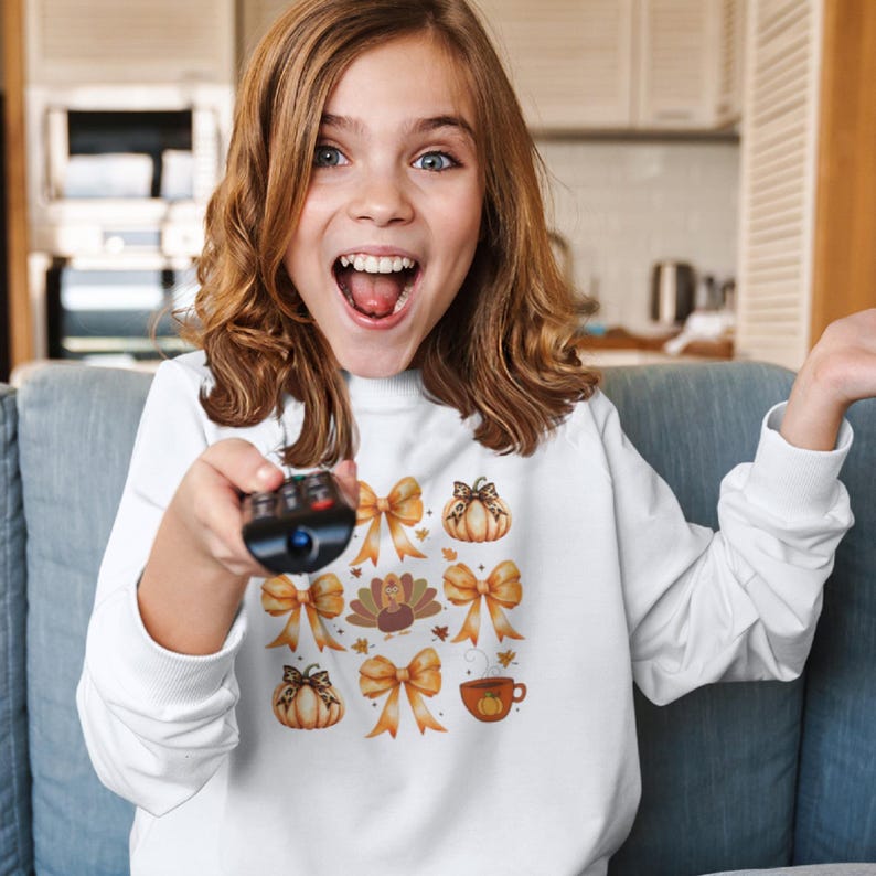 Coquette Thanksgiving Sweatshirt | Cozy Crewneck for All Ages | Gift for Her