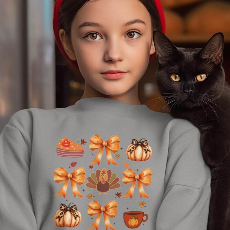 Coquette Thanksgiving Sweatshirt | Cozy Crewneck for All Ages | Gift for Her