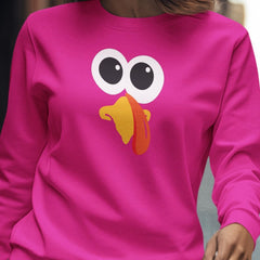 Silly Turkey Pilgrim Crewneck Sweatshirt for Women & Teens