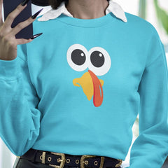 Silly Turkey Pilgrim Crewneck Sweatshirt for Women & Teens