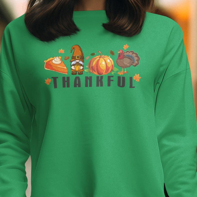 Thanksgiving Crewneck Sweatshirt for Women, Pumpkin Graphic