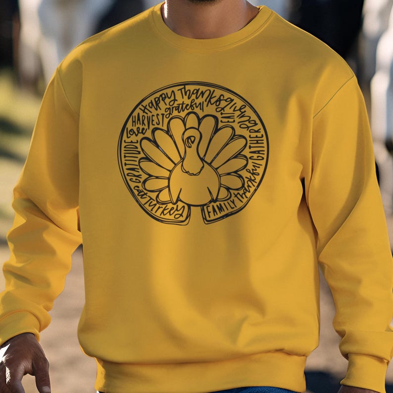 Thanksgiving Crewneck Sweatshirt - Turkey, Friends, Gift Ideas