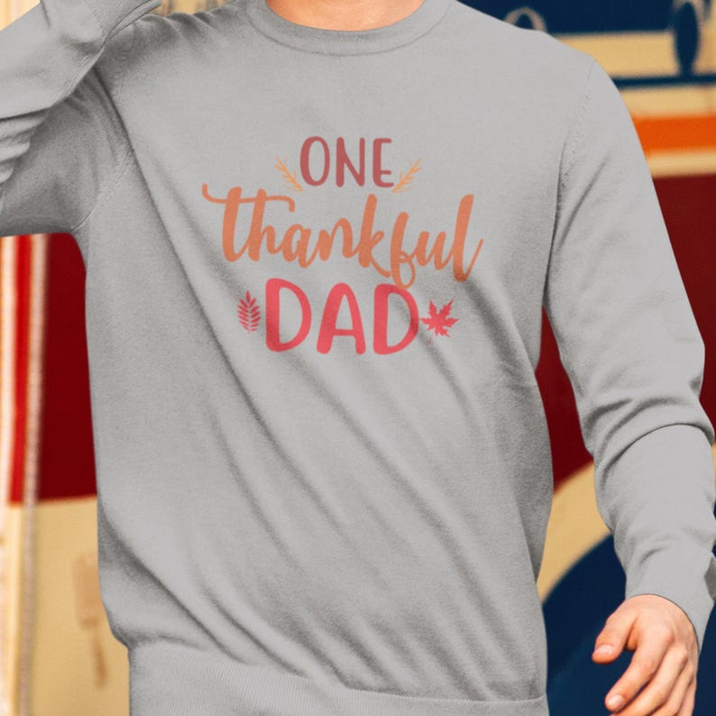 One Thankful Dad Thanksgiving Crewneck – Family Matching