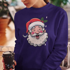 Pink Santa Retro Christmas Crewneck Sweatshirts for Women, Pink Christmas Matching Family Sweatshirt, Pink Vintage Holiday Group Party