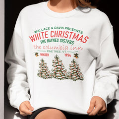 Women White Christmas Crewneck Sweatshirt , Crewneck Christmas Tree Graphic Sweatshirts, Oversized Xmas Sweatshirt